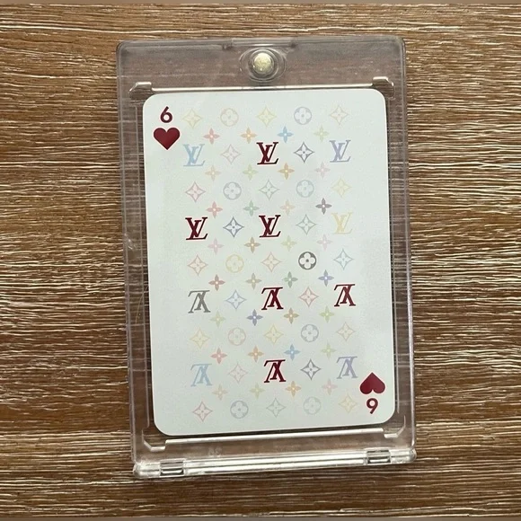LOUIS VUITTON TAKASHI MURAKAMI PLAYING CARD 6 OF HEARTS - Picture 1 of 2